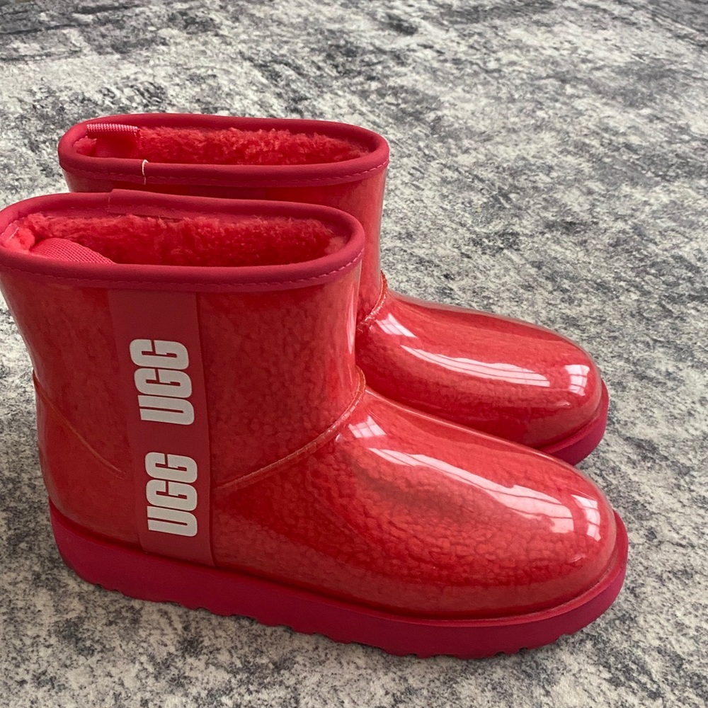 UGG Shiny Red Ankle Boots